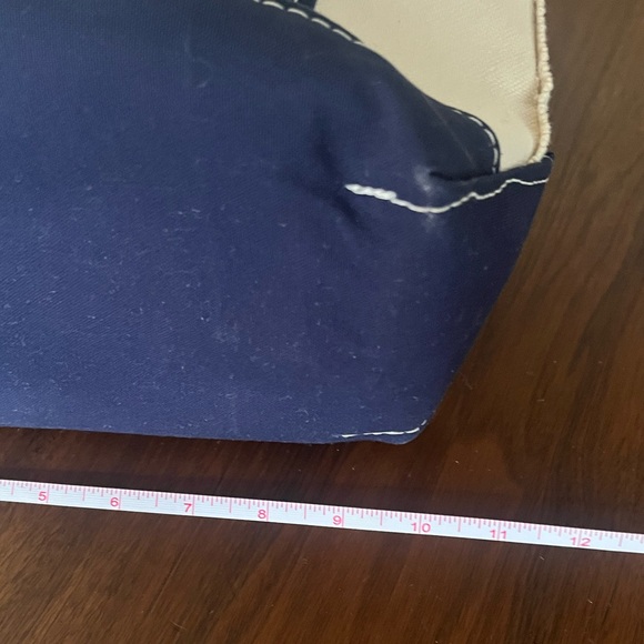 L.L. Bean Mini Boat and Tote Navy Blue Canvas Bag Zip Top VGUC - Picture 14 of 16